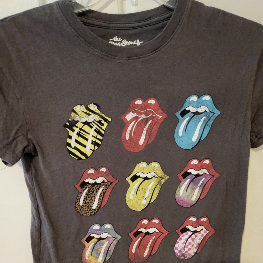 Rolling Stones T Shirt Multi Colored Tongues Size XS